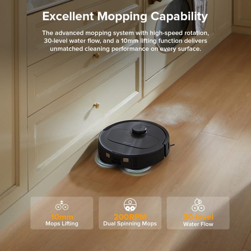 Roborock Qrevo Series Robot Vacuum and Mop – 8000Pa Suction, Dual Spinning Mops, LiDAR Navigation, Self-Emptying Dock, Smart App & Pet Hair Cleaning - Image 9