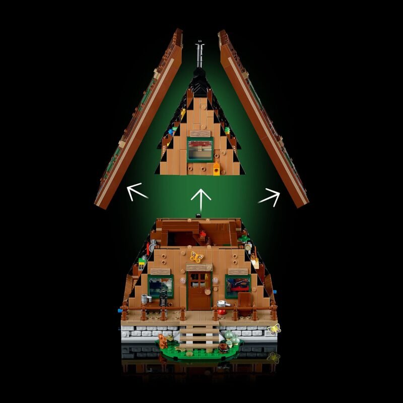 LEGO Ideas A-Frame Cabin 21338 – Collectible Display Set for Adults, Nature-Inspired Model with Minifigures and Animal Figures, Architecture Gift Idea - Image 4