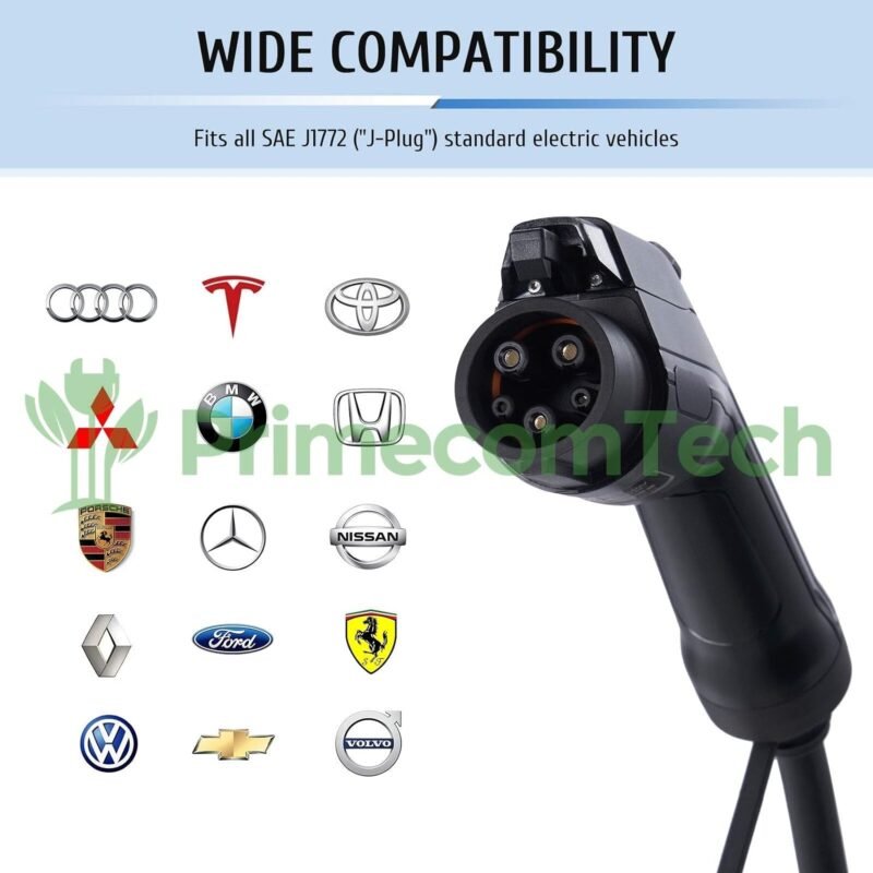 Primecom 32 Amp Level 2 Electric Vehicle (EV) Charger Amperage Adjustable Only In ElectoGb