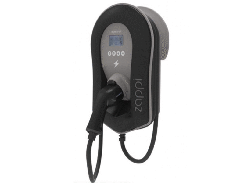 Zappi  Multiphase ev charger 7kw to 22kw tethered black Only In ElectoGb